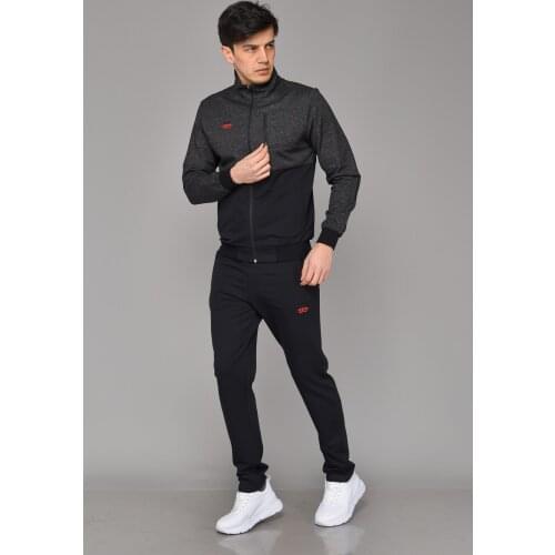 Tracksuit Set Double Color Shoulder Stripe Detailed