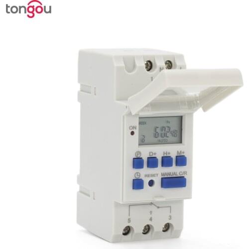Power Timer Programmable Time Switch Relay DC AC 220V 12V 25A Digital LCD Microcomputer Din Rail Mount TONGOU TOWTRC15