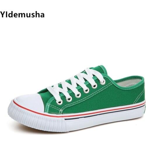 YIdemusha 2020 Spring Autumn Canvas flat Mens Vulcanize Shoes Lace-up Retro Classic Flat Shoes Breathable Men Fashion footwear