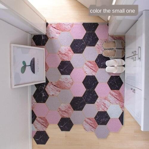 Entrance Doormat Living Room Bedroom Hallway Indoor Outdoor Door Mat Carpet Non-slip Cuttable Hexagon Printed Pattern Mat Carpet