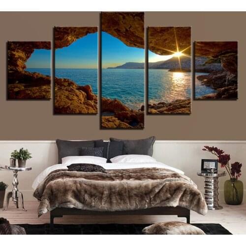 Sunset Seascape Diamond Painting 5 Piece Diy Full Square Round Drill Diamond Embroidery Mosaic 5D Needlework home decor AA1740