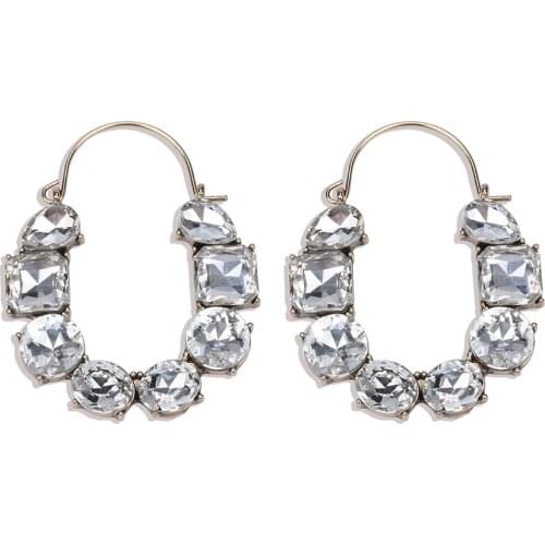 2020 New ZA Clear Crystal Drop Earrings Women Jewelry Indian Vintage Statement Earrings Female