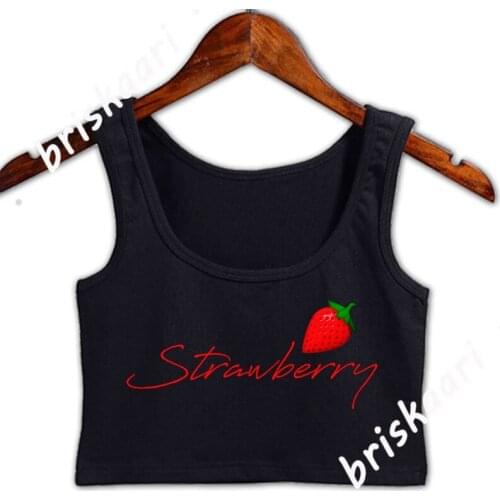 Strawberry Forever 1 Crop Top Women Knitted For Women Fit Pictures Summer Style Letters Tops O Neck Vest