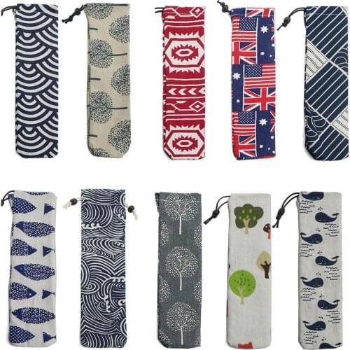 1-Pcs Reusable Straw Pouch Bag for Metal Straw Cutlery Colorful Travel Camping Chopsticks Spoon Fork Knife Storage Bag Container