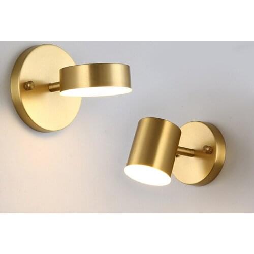 1Pc Nordic Simple Golden Wall Lamp Modern Home Bedroom Bedside Reading Night Light