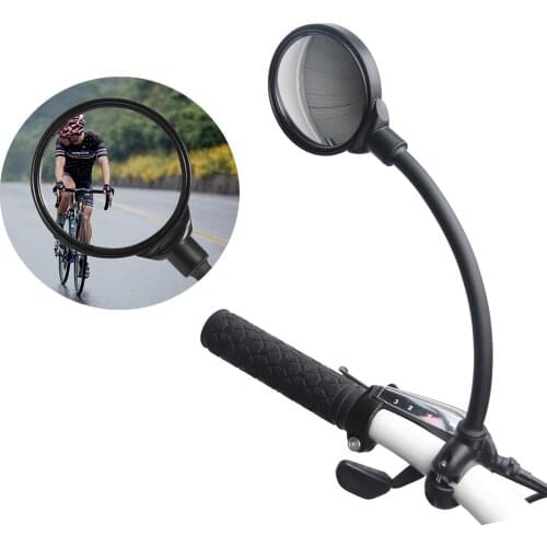 1pcs Bike Mirrors 360 Degree Rotatable Soft Tube Adjustable Wide Angle Cycling Rearview Mirror Shockproof Convex Safe Reflector