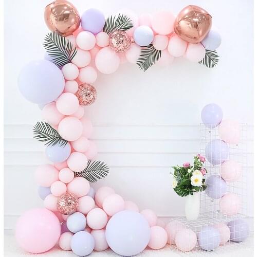 100pcs/Set Macaron Pink Blue Balloons Arch Garland Rose Gold 4D Balloon Baby Shower Birthday Party Backdrop Decor confetti Balls