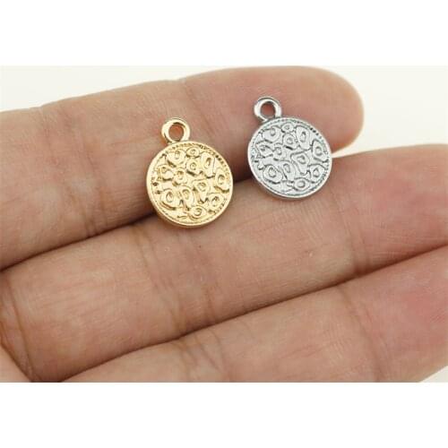 20pcs 12*16mm Embossing Zinc Alloy Rectangle Coin Necklace,Earring Bracelet Jewelry DIY Handmade 2 colors