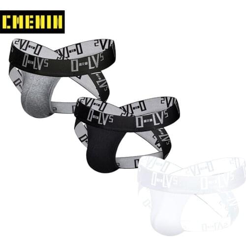 3Pcs New Arrival Gay Men Sexy Underwear Thong Men Jockstrap Patchwork Mens Underwear Mens Thongs And G strings U Pouch OR502