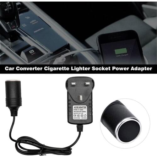 Car Converter Cigarette Lighter Socket Power Adapter 240V To 12V Black British Standard Vehicle Conversion Power Supply 24W