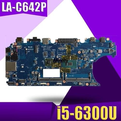 CN-0WK23X WK23X For DELL Latitude E5570 Laptop Motherboard ADM80 LA-C642P REV:1.0(A00) I5-6300U mainboard notebook PC