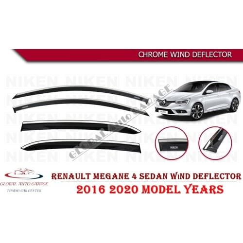 For RENAULT MEGANE 4 HB Chrome Rain Wind Deflector 2016-2020 Sunshade Curtains Car Windshield Auto Accessory Universal Body kit