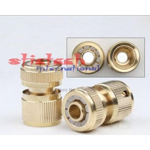 By dhl or ems 50 pcs New Hot Copper Tube Snap Adaptor Fitting Garden Outdoor Metal Threaded Hose Water Pipe Connector