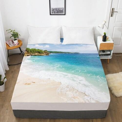 Elastic fitted sheet bed sheet With An Elastic Band 160x200/180/200/150x200 Mattress Cover Bed cover 1pc sea