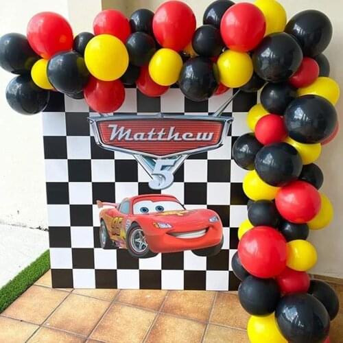 Red Yellow Black Balloons Arch Kit Latex Balloon Garland Racing Car Party Decoration Baby Shower Wedding Decor Ballons Globos