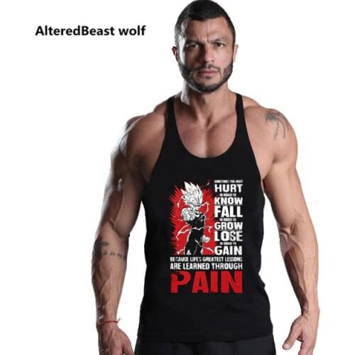 Men Tank Tops Vegeta Print Men Tank Top Fitness Sleeveless Tank Tops Shirt Bodybuilding Workout Men Vest Tops