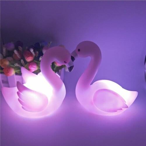 Fashion Flamingo LED Light Wedding Decoration Kids Room Home Decor Flamingo Lamp Cake Ornament Gift