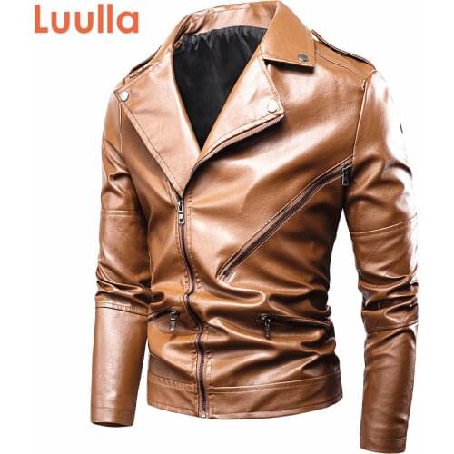 Men 2020 Autumn New Casual Moto Biker Leather Jacket Coat Men Fashion Vintage Outwear Zip Distressed Faux Leather Jackets Men