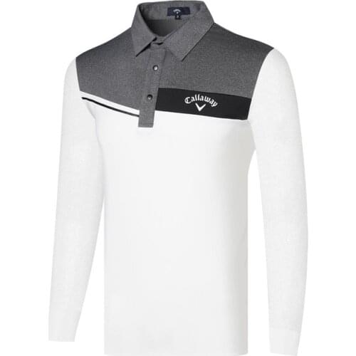 New Mens Golf Polo Shirt Fall Golf Long Sleeve 4-color T-shirt Apparel Mens Quick Dry Sports Jersey