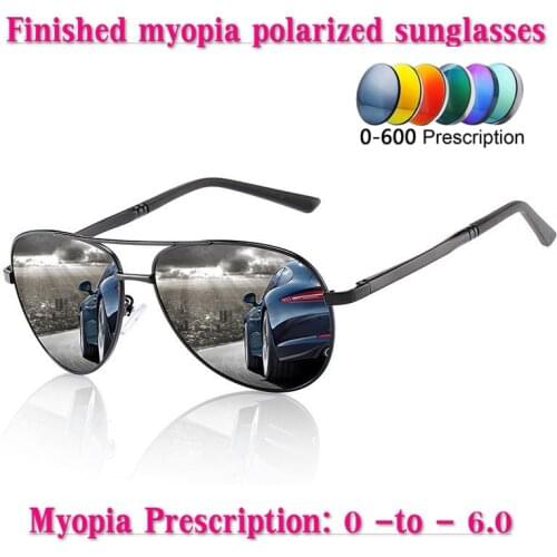 Women Myopia Prescription -1.0 -6.0 Finished Polarized Myopia sunglasses Men Mirror Prescrioption Optical Pilot sunglasses NX