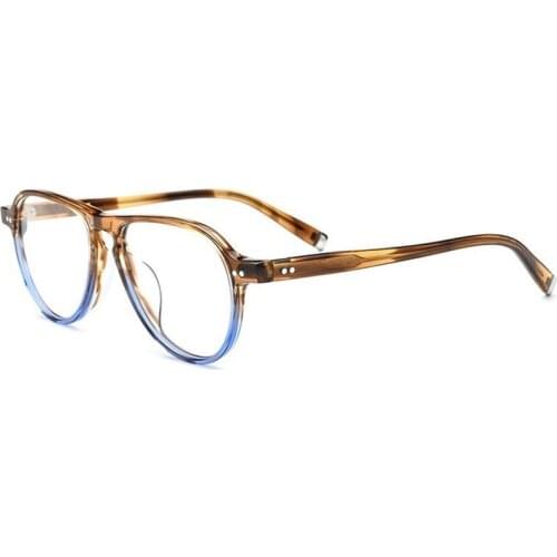 Brand Designer Pilot High Quality Acetate Glasses Frame Men Women Computer Optical Prescription Eyeglasses Modify Large Face