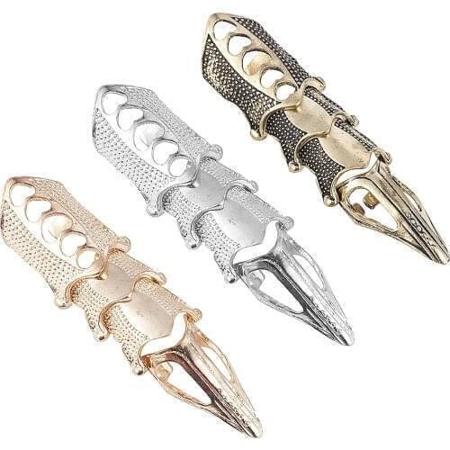 Punk Ring Rock Scroll Joint Armor Knuckle Metal Full Finger Claw Rings