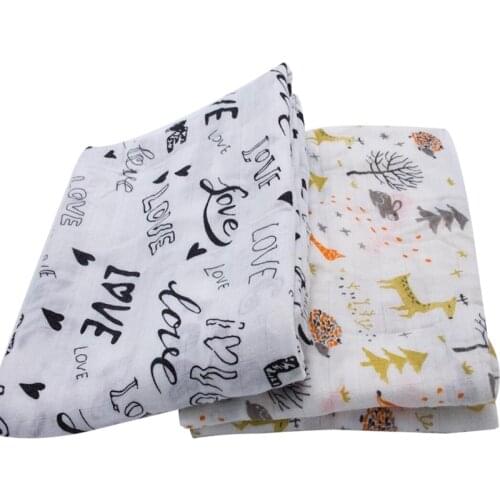 Swaddle Muslin 100% Bamboo fibre Newborn Baby Swaddles For Newborn Baby Blankets Black & White Gauze Bath Towel