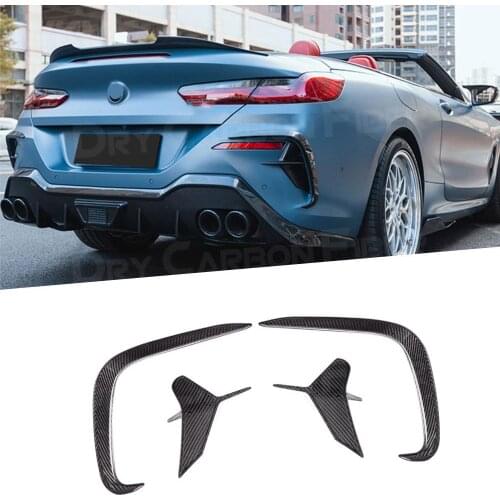 Carbon Fiber Front Lip Bumper Spoiler Rear Bumper Diffuser Cover&Side Splitters for BMW 8 Series G14 G15 G16 M Sport 2018 - 2021