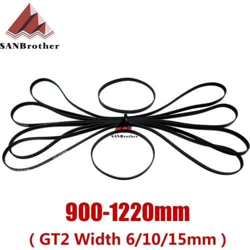 3D Printer Parts GT2 Closed Loop Timing Belt Rubber 2gt 6mm 900 930 950 976 1000 1040 1100 1110 1136 1140 1180 1220mmSynchronous