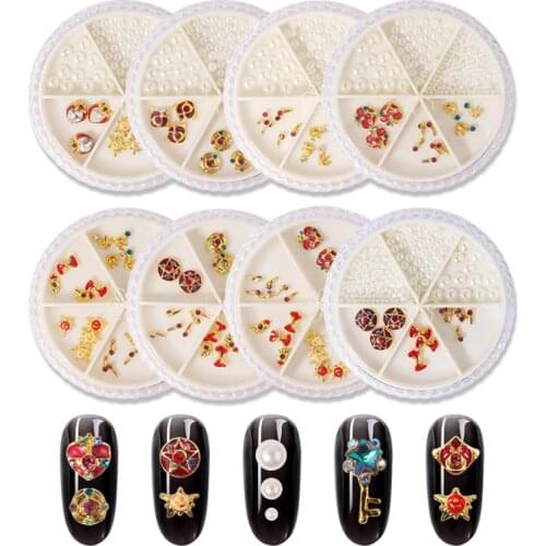 Luxury Zircon 3D Nail Art Decorations Shiny Pearl Diamonds Crystal Alloy Jewelry Manicure Design Nail Accessories