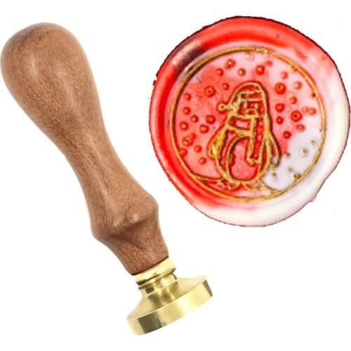 Merry Christmas New Year wax seal snowman wood handle wax,DIY Scrapbooking wax stamp copper head,Vintage and high quality03