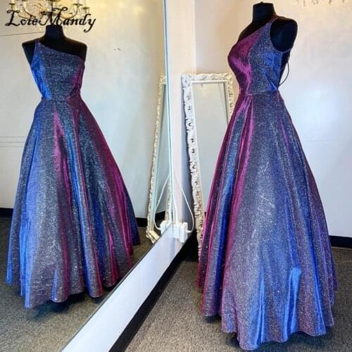 Sexy One Shoulder Prom Dresses Long 2021 Glitter Sequined Dress Woman Party Night Formal Plus Size Rochii Vestido de festa