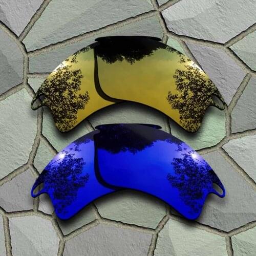 Yellow Golden&Violet Blue Sunglasses Polarized Replacement Lenses for Oakley Fast Jacket XL