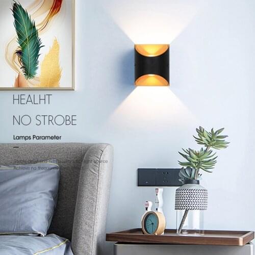 Led indoor wall lamps 6W led wall light modern stai golden wall sconce livingroom up down light wall lamp led luminaire