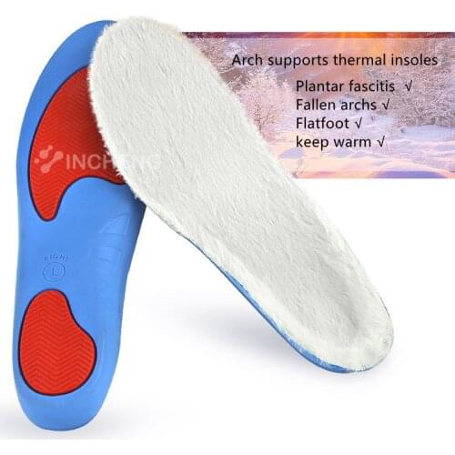 Keep Warm Heated Insoles Thicken Rabbit fur warm insole Orthopedic Insoles Flat Feet Arch Support For Man Woman Boots Shoe Pads