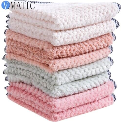 Water-absorbing dish cloth thickening wipe tablecloth towel kitchen oil-free lint cleaning rag hand towel