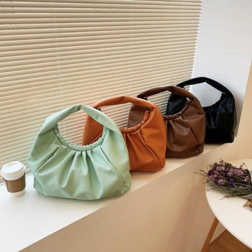 Women Fashion Pleated Handbag Female Shoulder Bag Leisure Totes Branded Designer Armpit Bag Dumplings Totes Sac A Main