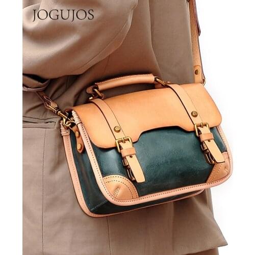 Contracted Head Layer Cowhide High-Capacity Luxury Handbags Women Bags Retro First Layer Cowhide High Quality Shoulder Bags