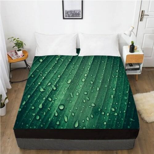 1pc bed sheet Elastic fitted sheet With An Elastic Band 150/180/200/160*200 Mattress Cover Double Bed cover nordic water