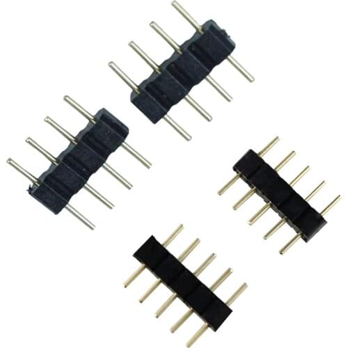 10pcs 4 Pin RGB /5PIN RGBW Connector Adapter pin needle male type double,For RGB /RGBW 5050 3528 LED Strip light led accessories