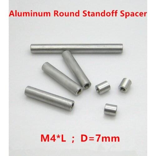 10pcs M4 Aluminum Spacers M4*10-100mm Aluminum Round standoff spacer studs long nut D=7mm aluminum spacing screw
