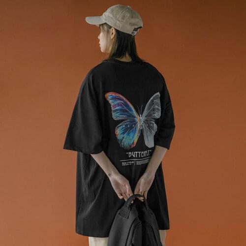 2020 Harajuku fashion brand T-shirt dark street butterfly T-shirt female loose round neck shirt short sleeve women