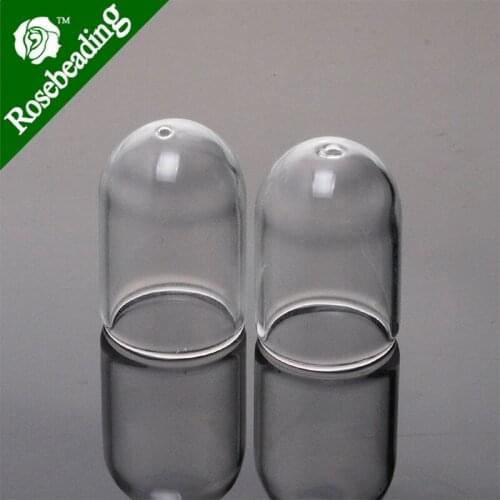 20x30mm Tubular Glass Jar Vial,Caliber 17mm,round button with a hole,Small Glass Bottles,sold 10pcs/lot-10018525