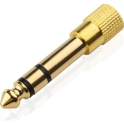 6.35-mm Stereo Plug to 3.5mm Stereo Jack Adaptor Gold Plated