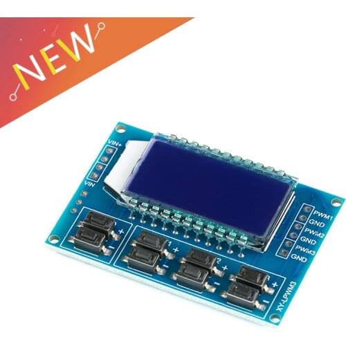 3-way Signal Generator Adjustable PWM Pulse Module Frequency Function Duty Cycle Module 1Hz-150Khz 3.3V-30V LCD Display