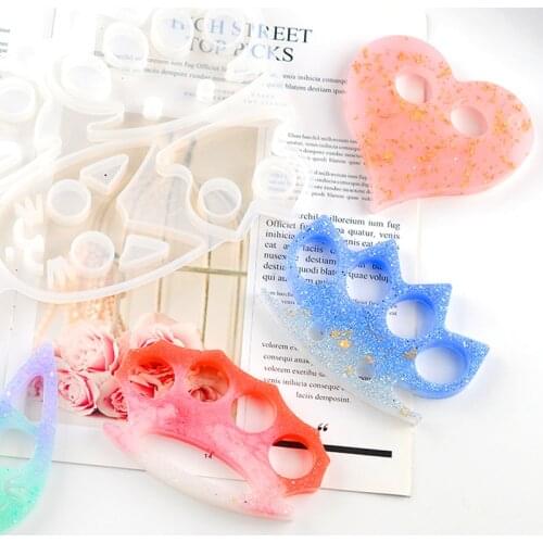 TC157 3pcs Self-defense Epxoy Resin Mold Owl Cat Pendant Accessories Jewelry Heart Protection Appliance Mold Craft Tools