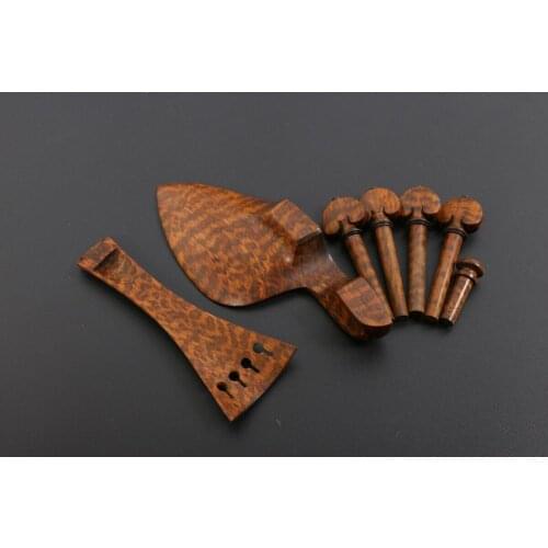 4/4 Violin Accessories Master snake wood perfect tailpiece peg chin rest end pin #3958