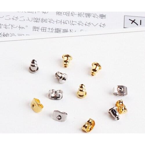 50pcs Bullet Butterfly Ear Ear Plug Cap Earrings Gold Plated Color Retention Copper Metal Wholesale Diy Jewelry Accessories