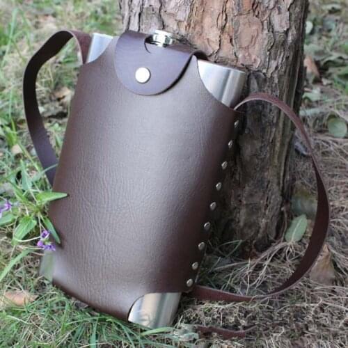 64 OZ Hip Flask Wine Whisky Pot Bottle Portable Leather Covered Hip Flask For Whiskey Wine Pot Men Outdoor Travel Flagon