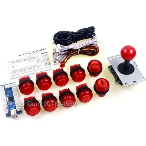 Arcade Games 30mm LED Push Button 8 x Arcade Button + 1 x Start Player LED Button + 1 x Coin Button + USB Encoder To MAME Game